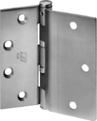 On fire labeled wood doors, the door leaf is hung using a back plate with grommet nuts and bolts.