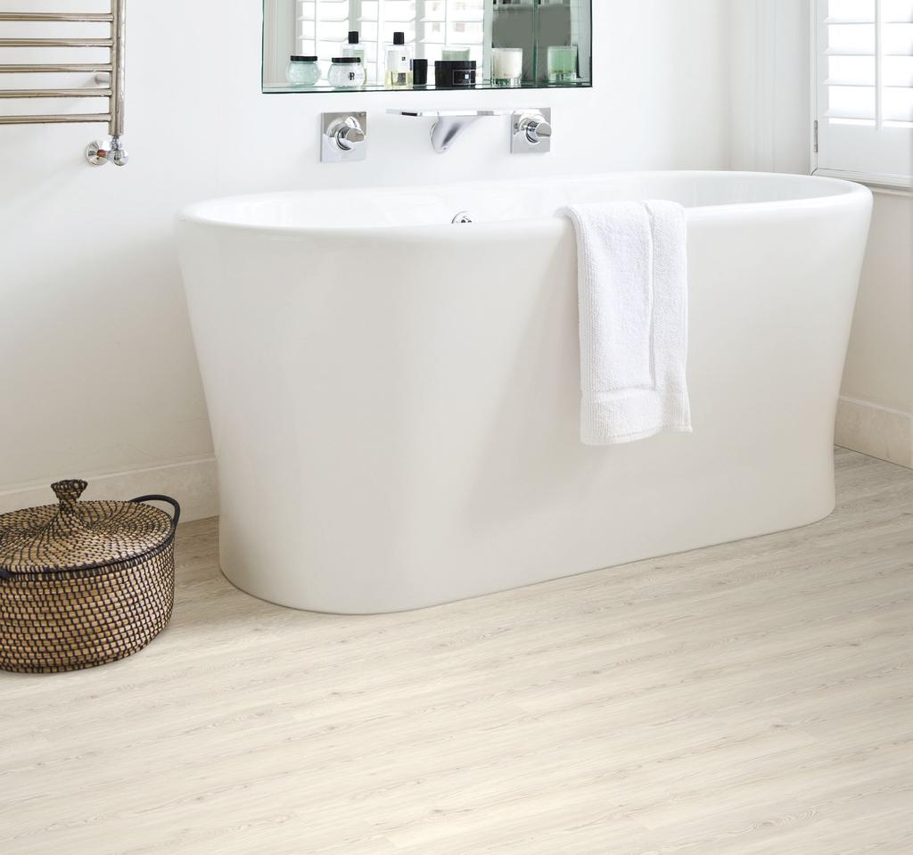 NATURAL WHITE OAK Natural White Oak 3471 : 152 x 1219 mm White planks are a great colour choice for any home interior as they look