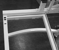 Assembly Left side assembly to frame table Step 4: With your Left Side Assembly and (1) Frame Table, Slide the Frame Table in the brackets.