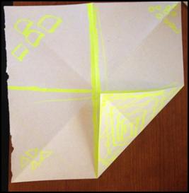 Figure 32 2. Unfold the paper. 3. Fold the paper horizontally. 4.