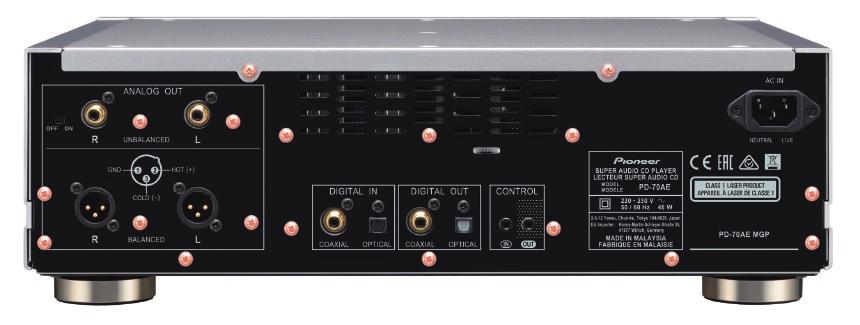 REAR PANEL PD-70AE(S)MGP Works as a Premium D/A Converter with Digital Audio Inputs In addition to being a SACD/CD player, the PD-70AE also functions as a D/A converter for delivering superb sound.