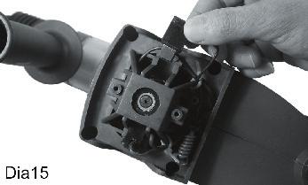 loosen (see Fig15) Pull out the worn carbon brushes by pushing aside the spring clips, insert the new ones and secure the cover. (see Fig16) Tighten 14.