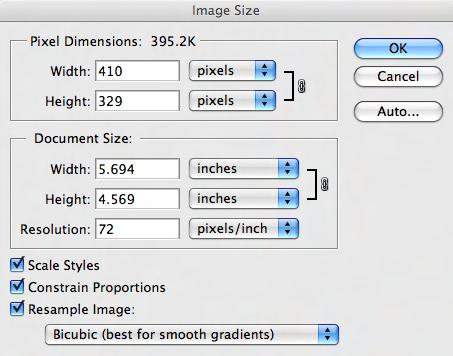 Choose Image > Image Size, and you will see a dialog window, like this one to the right. You ll notice that width and height are linked.
