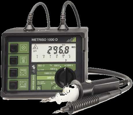 Insulation Tester METRISO 500D / Digital Insulation Tester, 500 V Digital and analog display Warning for hazardous shock voltages Quick-test with signal