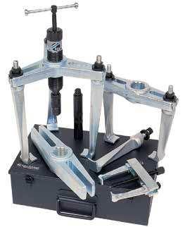 HYDRAULIC THIN JAW GEAR KITS - Thin Jaw Twin/Triple Leg 86504 Hydraulic Twin/Triple Leg Puller Kit - Thin Jaw Makes 5 different hydraulic and mechanical thin jaw puller Supplied in metal case Refer