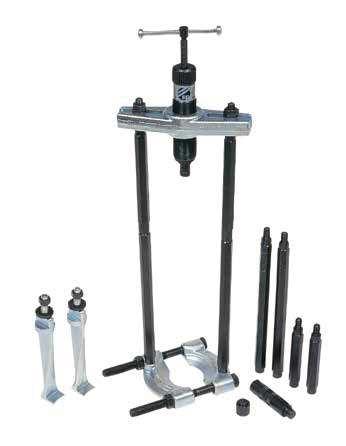 HYDRAULIC THIN JAW GEAR 55004 Hydraulic Combination Twin/Triple Leg Kit Makes 8 different hydraulic pullers Combination standard and thin jaw leg puller Supplied in metal case Refer to pages 7-75 for