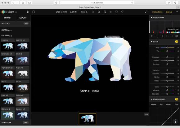 Editing Software polarr This is a free image editor that is all online no software to download.