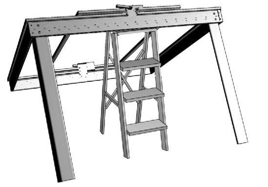 This step may require a second person or a ladder to lift the roof