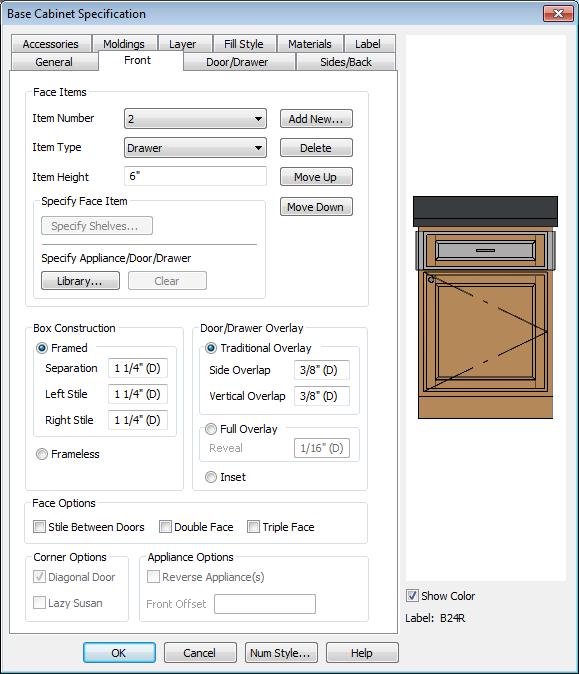 Chief Architect X6 User s Guide To edit cabinets in the Cabinet Specification dialog 1.