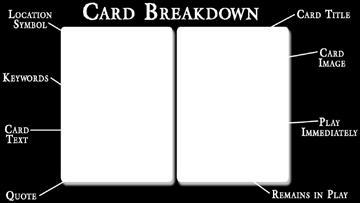 These Keywords do not have any inherent meaning, but are occasionally referenced by other cards and rules. Play Immediately Some cards are listed as Play Immediately.