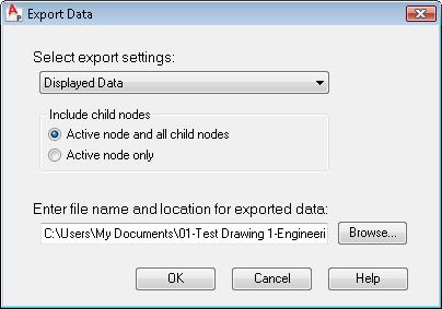 If you select the top-level node, you export all components and
