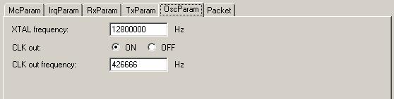 4.12 The OscParam Tab Figure 19. The Oscillator Parameter Display The oscillator parameter display gives access to the clock output functionality.