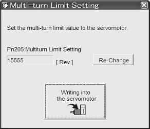 To make the settings for the servomotor, click Setup Multi-Turn Limit Setting again.