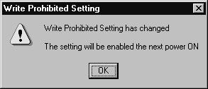 In the SigmaWin+ main window, click Setup - Write Prohibited Setting. The Write Prohibited Setting box will appear. MECHA Set the parameter to enable or prohibit writing.