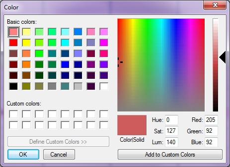 Chapter 2 - Events A clr palette will pen: Yu can select a Basic Clr by clicking in the bx r yu can als create a custm clr.