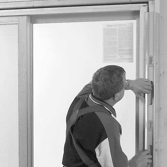 Door Installation For Wood Brickmould Units (cont.) FIGURE 5 Improper use of hand and power tools could result in personal injury and/or product damage.
