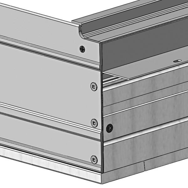 While holding pieces securely together fasten sill to side jamb with one #8 x 2" Phillips flat head 410 stainless steel screw shown in (FIGURE 3)