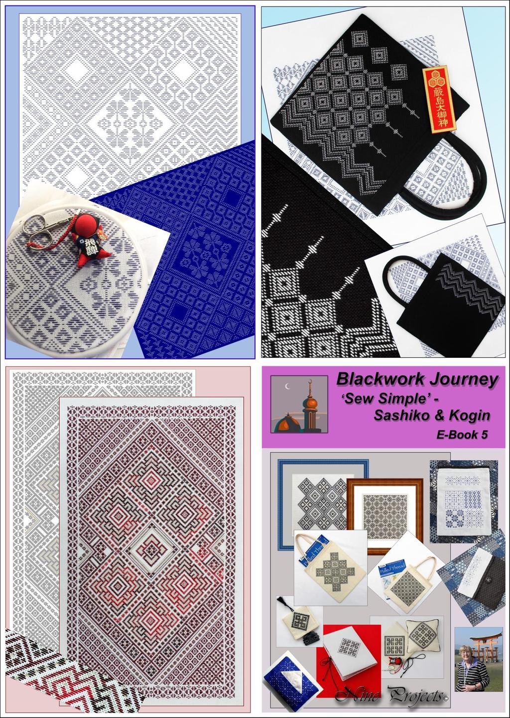 Some of the Kogin designs on Blackwork Journey CH0340 Sumiko, CH0341 Pattern Plus, new this