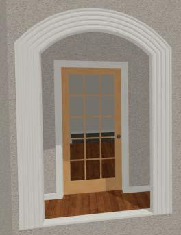 3. When a dashed centering axis displays in the room, click once to center the door. For more information, see Using Center Object on page 246 of the Reference Manual. 4.