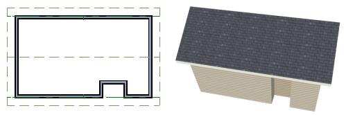 Use the Extend Slope Downward roof directive to allow the roof over a bump out to extend lower