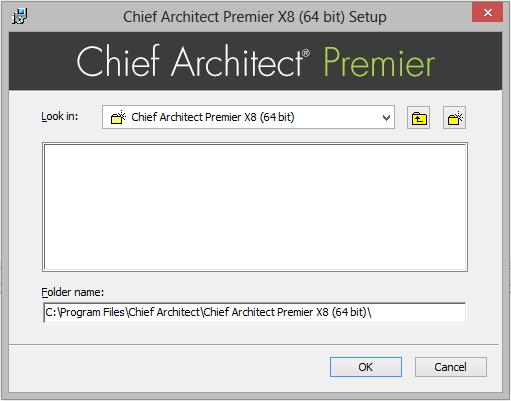 Installing Chief Architect Choose Destination Location 4. This window appears in the Windows version and only if you click the Advanced button, and then the Change button, in the previous windows.