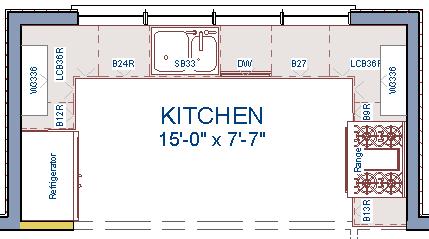 Creating a Cabinet Island To edit appliances in the Fixture Specification dialog 1. Select the refrigerator and click the Open Object edit button to open the Fixture Specification dialog. 2.