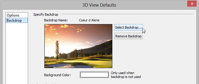 Custom Materials, Images, and Backdrops 2. Select the image and click Open to add it to the User Catalog. To apply a backdrop to 3D views 1.