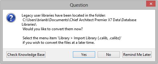 Program Updates To convert this custom content for use in Version X8, click Yes.