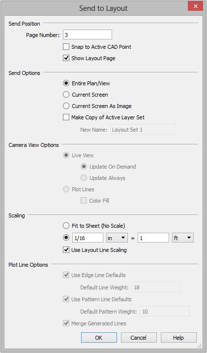 Chief Architect X8 User s Guide 6. Select File> Send to Layout to open the Send to Layout dialog. Under Send Position, choose to Send to Layout Page 3.