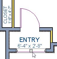 Chief Architect X8 User s Guide To center a wall opening 1. Return to floor plan view and select the doorway. 2.