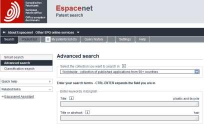 EPO provides several platforms for searching patents 80.000.