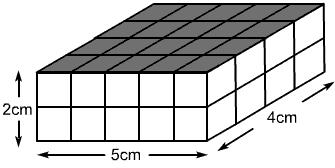 2. (i) What is the volume of the cuboid? (ii) What is the area of the shaded top of the cuboid?