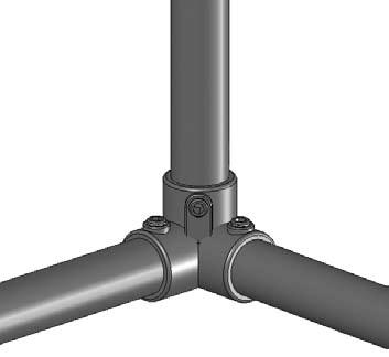 When attaching the corner fittings to pipe, do not slide the pipe too far into the fitting. Allow room to insert the vertical pipe.