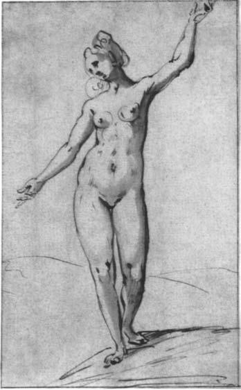 156 Acquisitions/igyi DUTCH 43 43. KAREL VAN MANDER Dutch, 1548-1606 Female Nude, ca. 1590 Pen and brown ink, brown wash, and black chalk, 19.9 x 12.2 cm (7 13 /i6x4 13 /i6in.) 9I.GG.