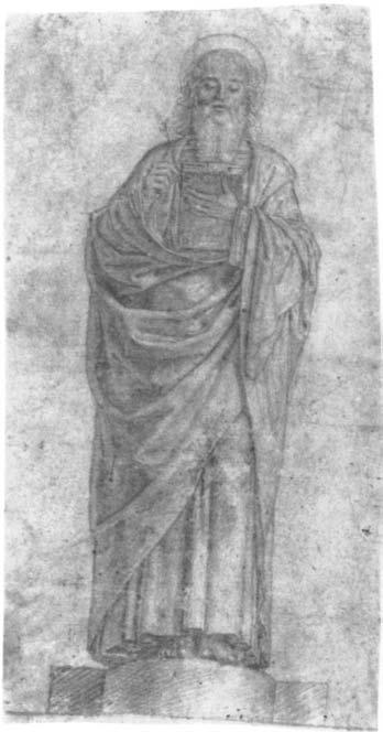 102 Acquisitions/1991 55 55. CIMA DA CONEGLIANO (attributed to) Italian, 1459/60-1517/18 Standing Apostle, ca. 1495 Red chalk, 18.8x9.8 cm (7 3 /sx 3 7 /8 in.) 9i.GB.