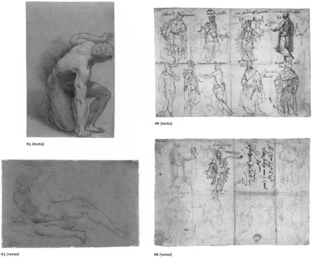 168 Acquisitions/1991 66 (recto 65 (recto) 65 (verso) 66 (verso) 65. AGUSTINO CARRACCI Italian, 1557-1602 Kneeling Figure (recto); Reclining Figure (verso), ca. 1582-85.