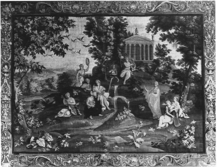 Two Embroidered Hangings 91 FIGURE 3 Apollo and the Muses. Aubusson tapestry, second half of the seventeenth century. Orléans, Hôtel de la Préfecture.