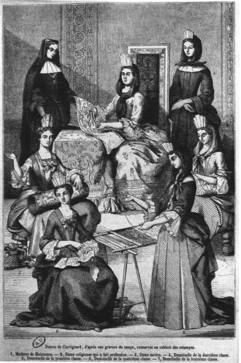 98 Ratzki-Kraatz FIGURE 13 L. Chevignard, after a seventeenth-century engraving. Madame de Maintenon at Saint-Cyr Surrounded by Young Boarders at Their Embroidery, ca. 1900. Engraving.