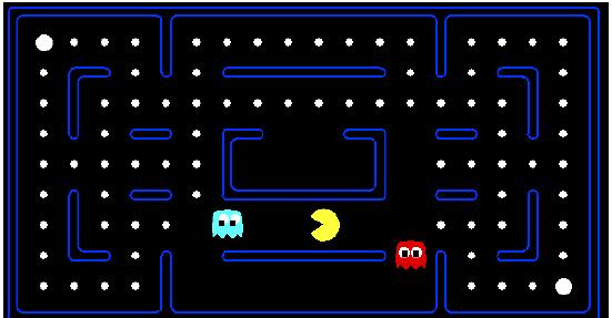 Adversarial Search The ghosts trying to make pacman loose Can not come up with a giant program that plans to the end, because of the ghosts and their actions Goal: Eat