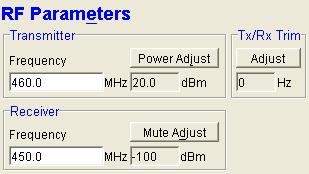 Part H TView+ Management Suite - Programmer RF Parameters This section of the main window permits adjustment of transmitter and receiver, radio channel modulation scheme, frequency trim and advanced