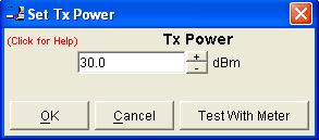 Selecting stop test will stop and leave you in power adjust box. Cancel will stop test and take you back to the main window.