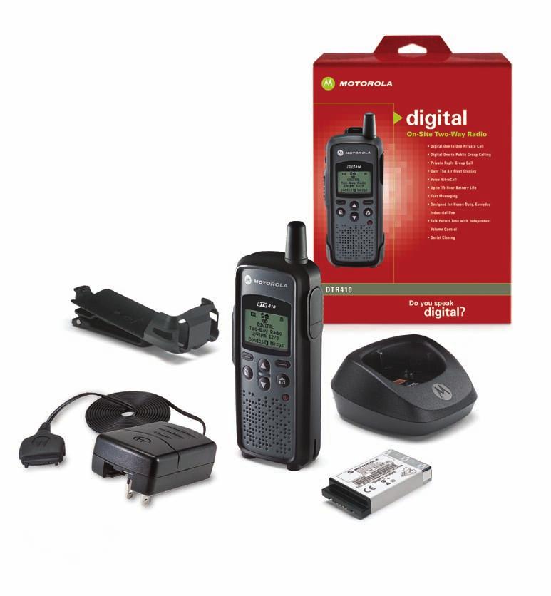 Standard Package Includes: DTR410 Digital On-Site Two-way Radio Swivel Belt