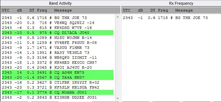 They have no clearly visible sync tone like the one at the low frequency edge of all JT65 signals.