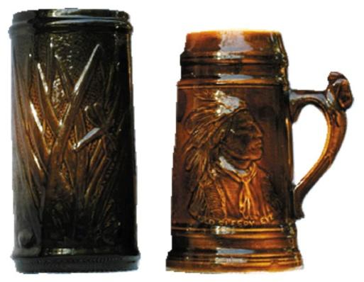 COLORED STEINS & VASES