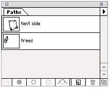 Saving Selections Fill Path Make Path Stroke Path New Path Make Delete Path Selection Multiple Paths are stored in a palette similar to layers.