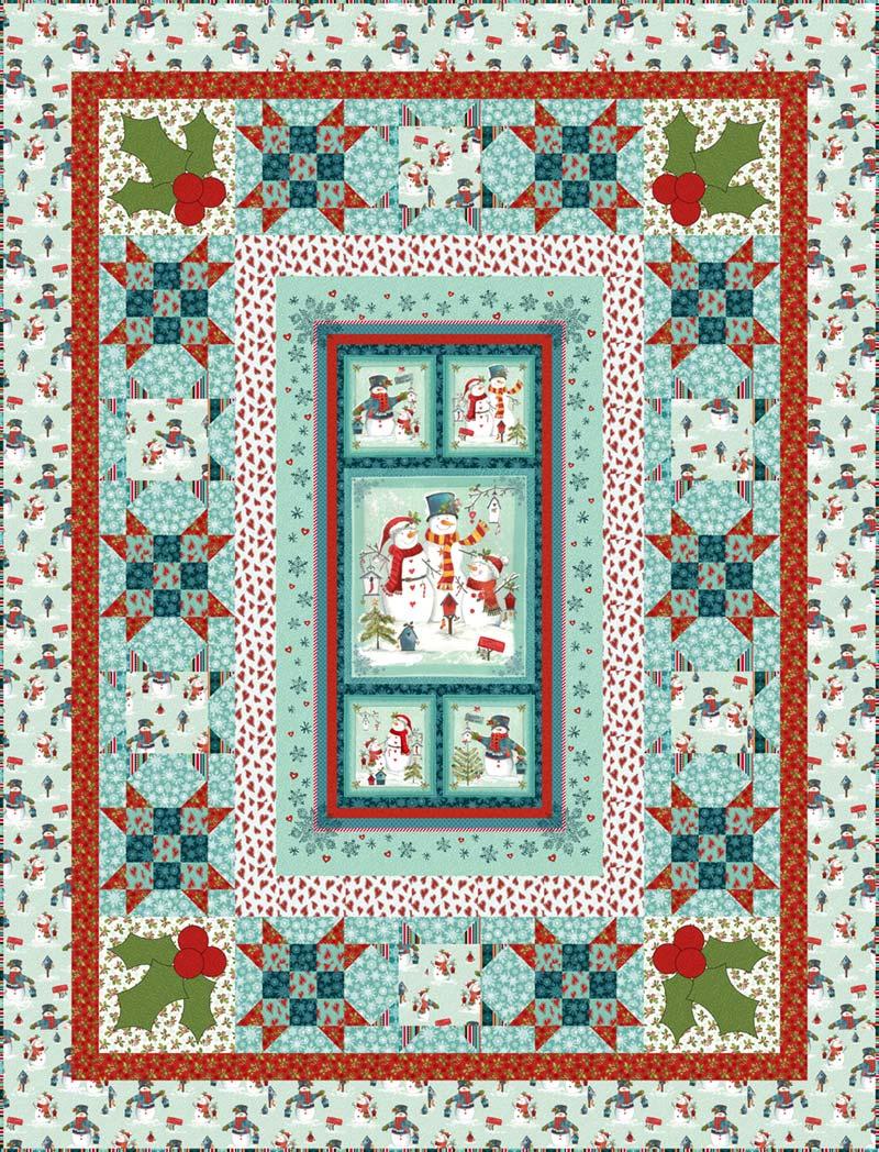 FREE PROJECT Frosty n' Fun (Panel) Fabric by Marcus Fabrics Quilt by Heidi