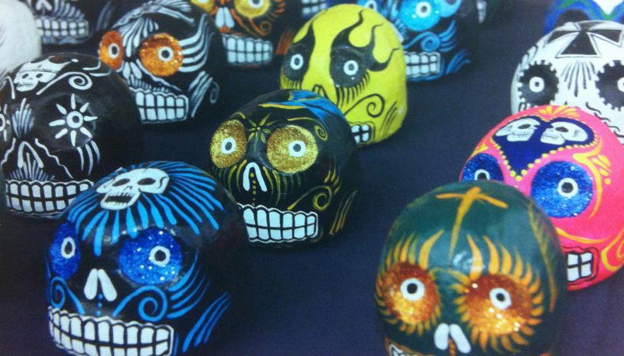 Dia de los Muertos Sugar skulls, made with the names of the