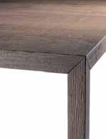 Top, edges and legs coated by 3mm thick solid wood - Stone, in reconstructed stone, transparent acrylic fi nish. Top, edges and legs coated with application of 3mm thick material.