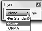 Dimensions placed on the hidden layers are turned on and off for clarity and can be recalled for parametric annotations. Display the Layer toolbar.