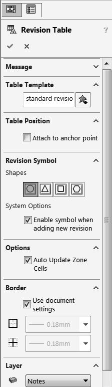 Changes to the document are recorded systematically in the Revision Table. Insert a Revision Table into the GUIDE drawing.